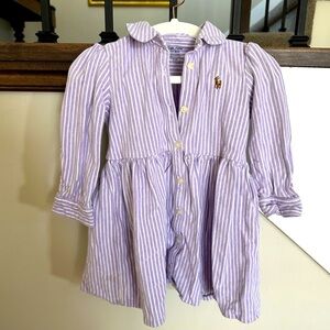 Ralph Lauren lavender striped shirt dress
